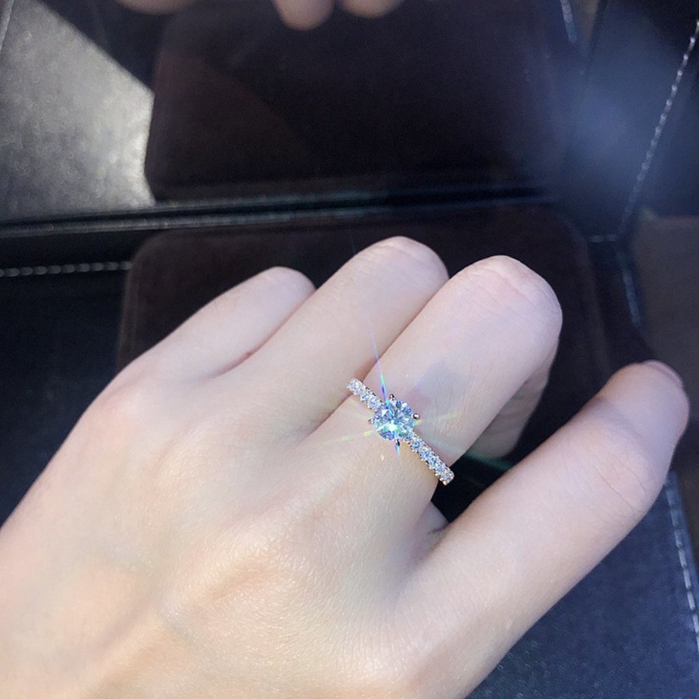 🌸Dainty Refine Crystal Pure Round Beautiful Ring for Women, K880 - Picture 4 of 7